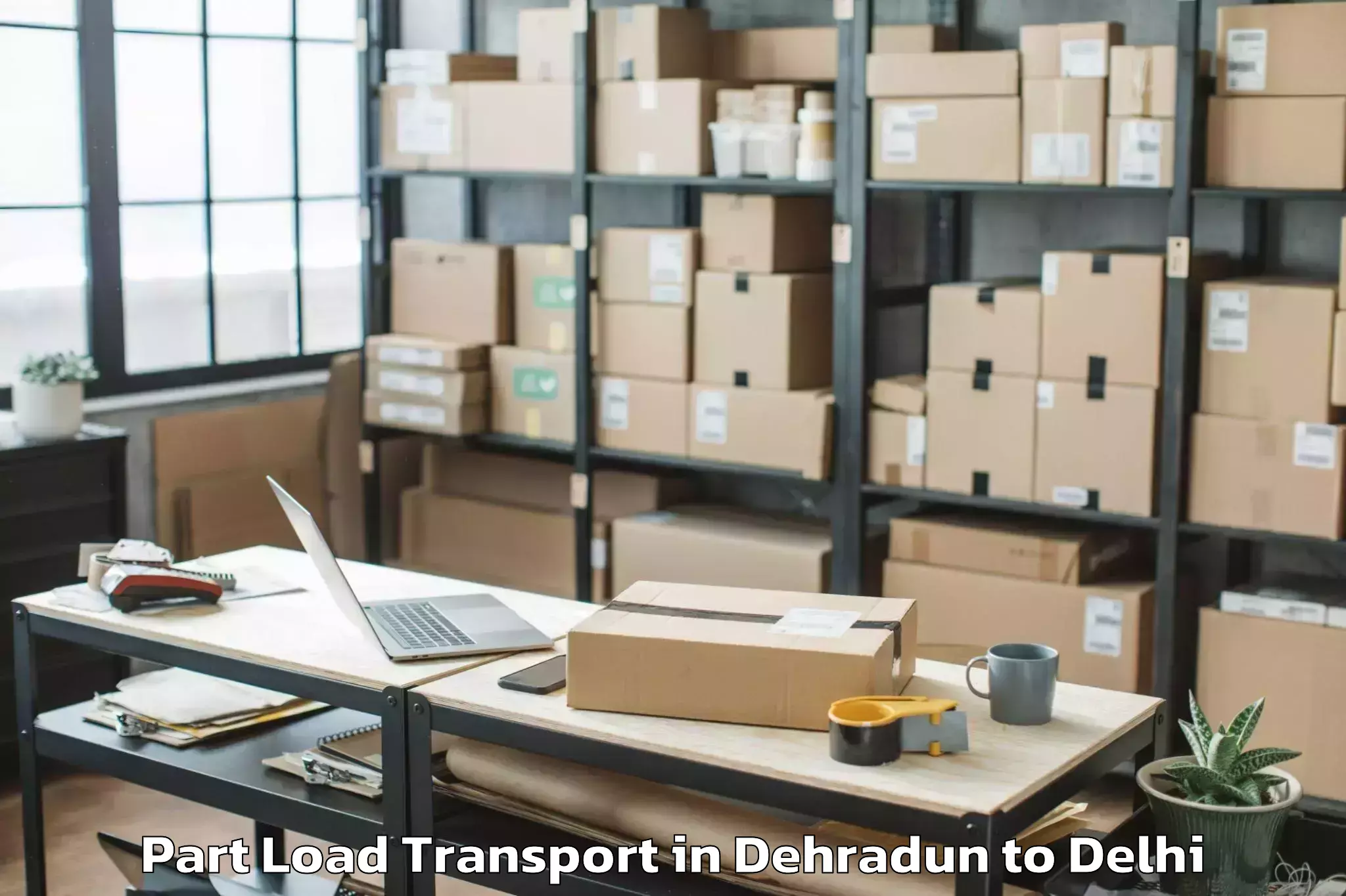 Get Dehradun to Defence Colony Part Load Transport